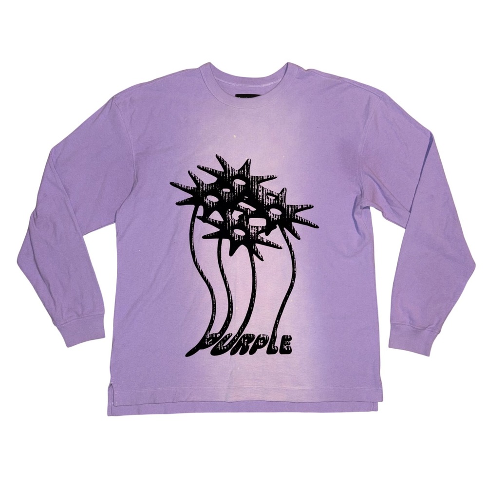 Purple Brand Mens Long Sleeve Graphic T-Shirt Purple SS2301TOP Size M